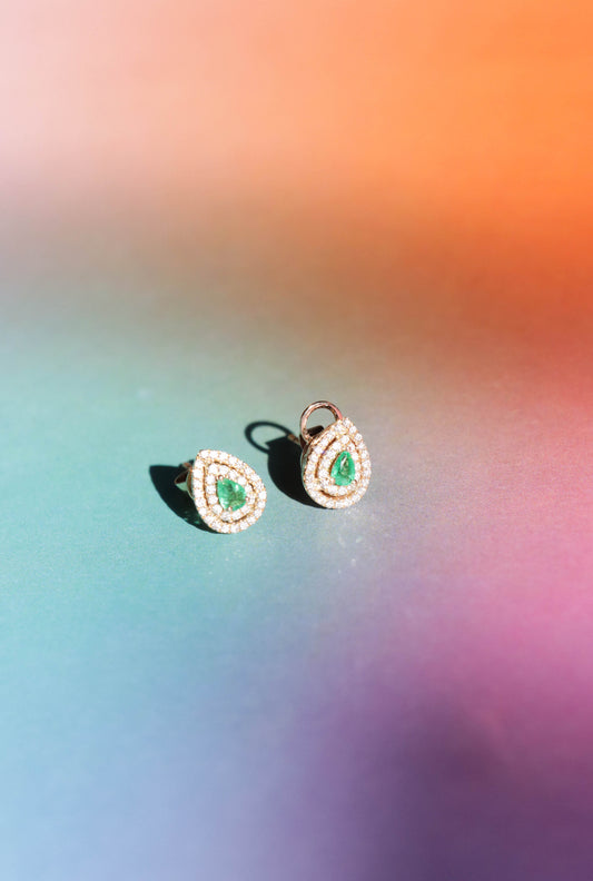 Danna Drops Emerald Earrings