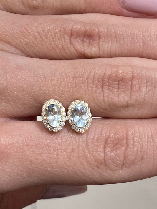 Aquamarine studs
