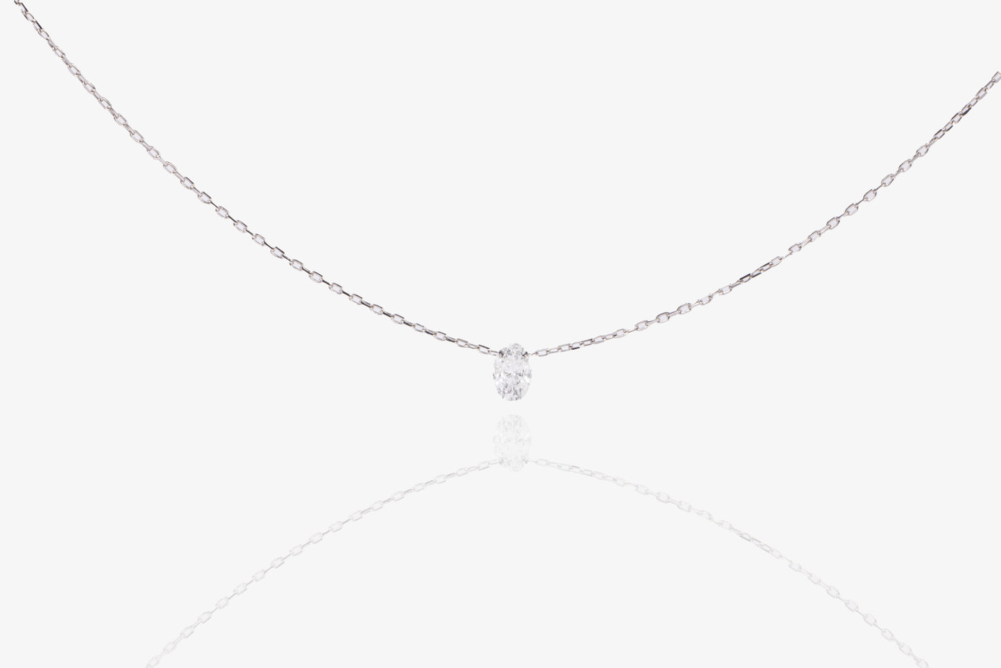 Oval Solitario Diamond Necklace