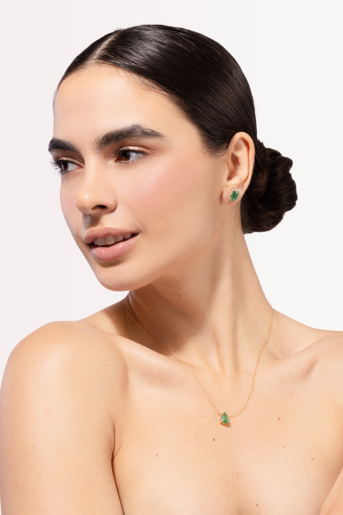 Cecile Emerald Studs