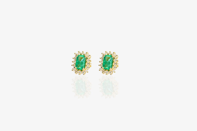 Cecile Emerald Studs