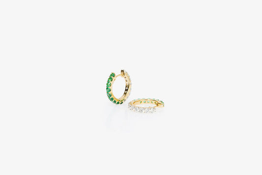 Hazel Emerald & Diamond Hoops