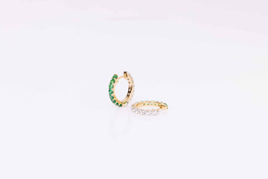 Hazel Emerald & Diamond Hoops