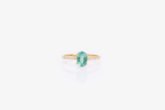 Corinne Emerald & Diamond Ring