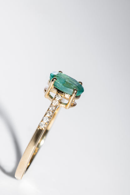 Corinne Emerald & Diamond Ring