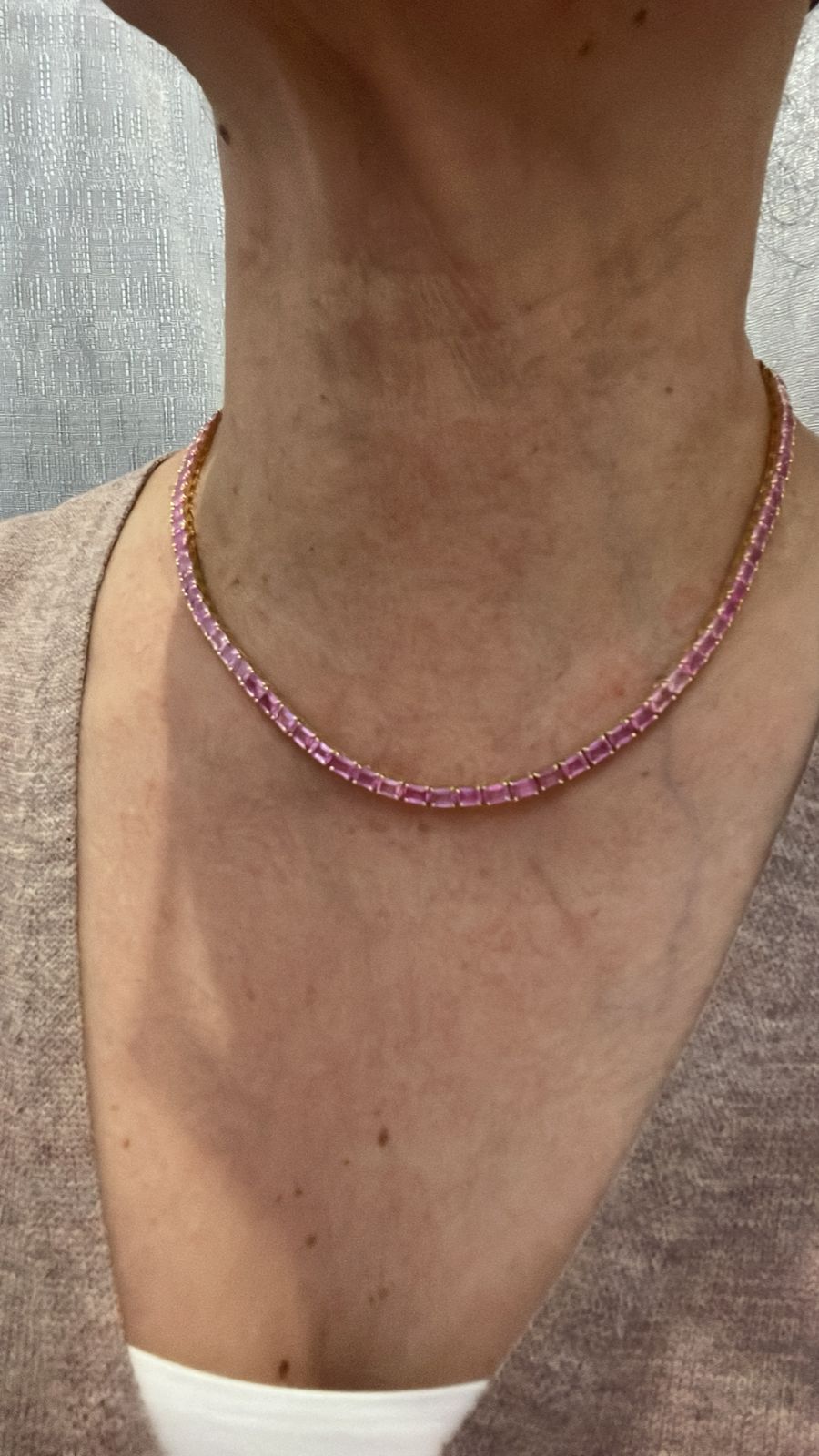 Pink sapphire necklace