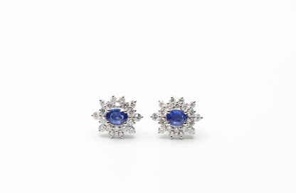 Sapphire Flower Studs