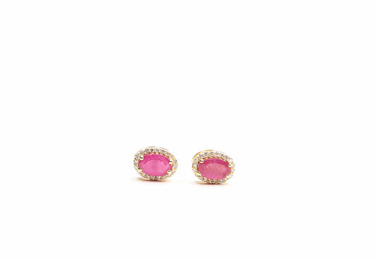 Tina Pink Sapphire Studs