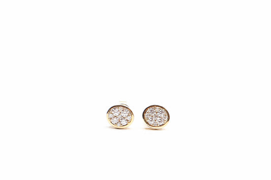 Oval Bezel Diamond Studs