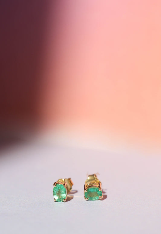 Aster Emerald Studs