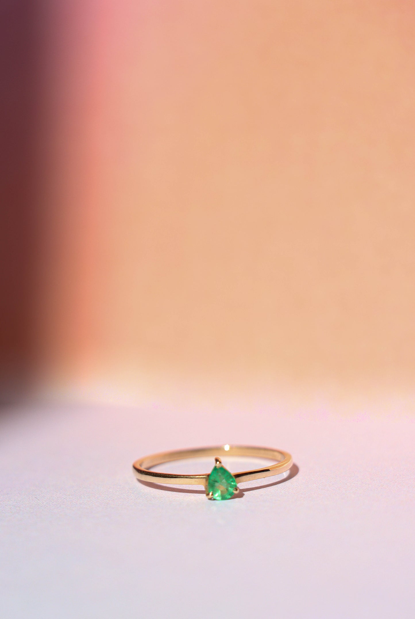 Susan Drop Emerald ring