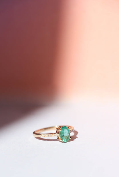 Corinne Emerald & Diamond Ring