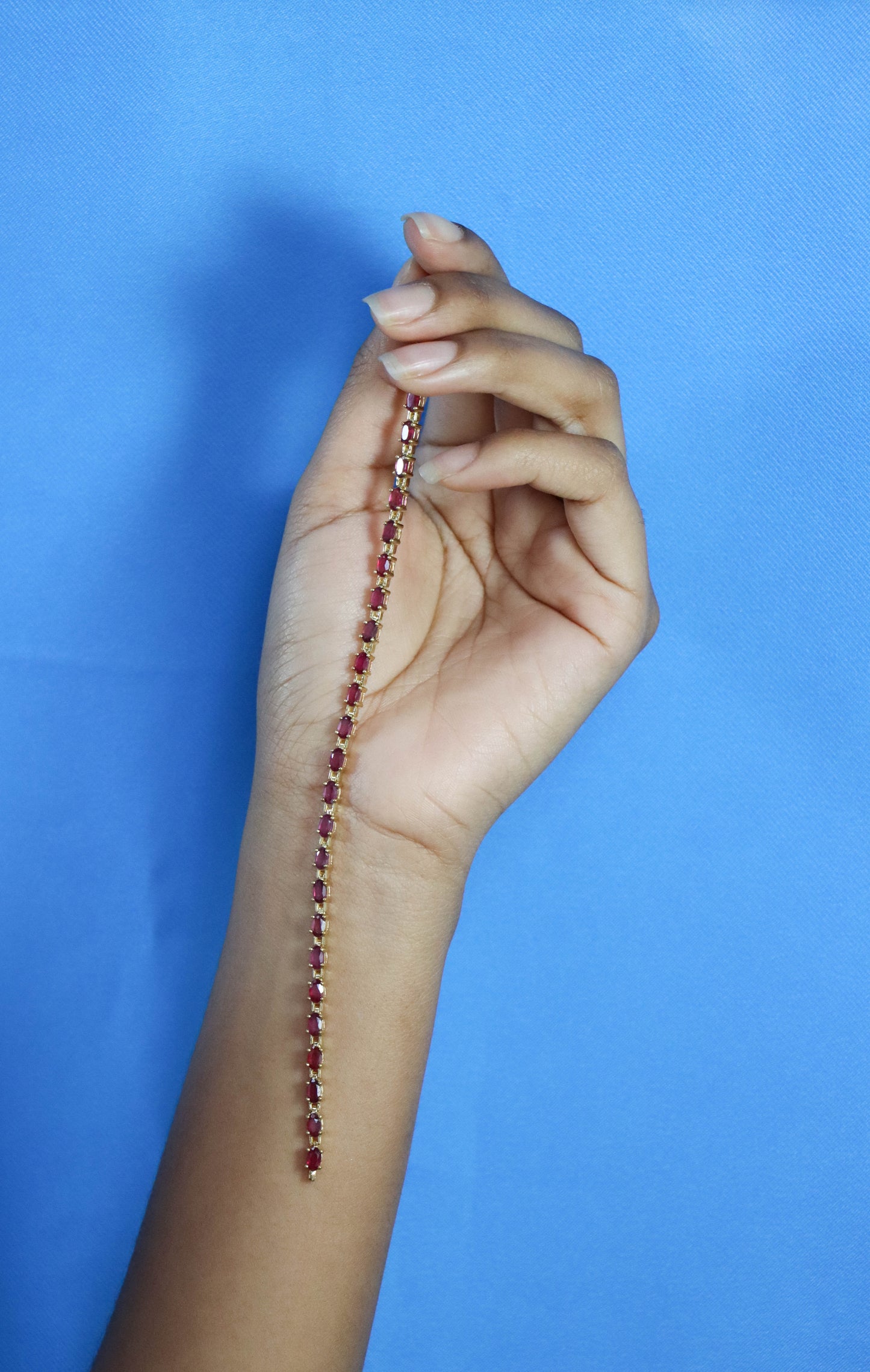 Rose Glass Filled Ruby Bracelet