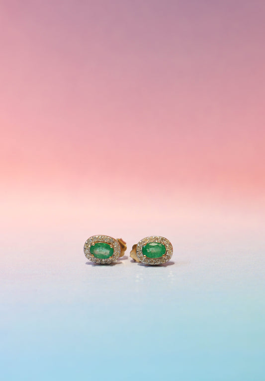 Ingrid Jumbo Emerald Studs