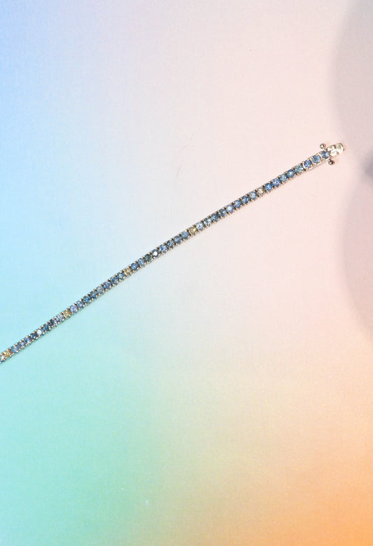 Tennis Blue sapphire & Diamond Bracelet