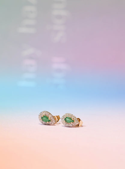 Alina Emerald Studs