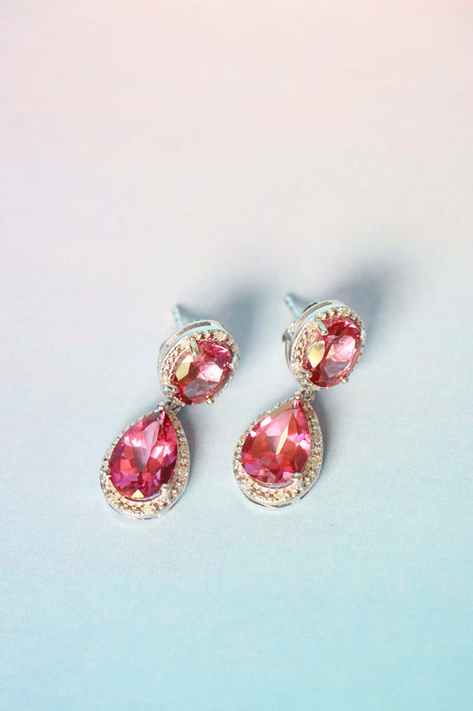 Arya Pink Topaz Earrings