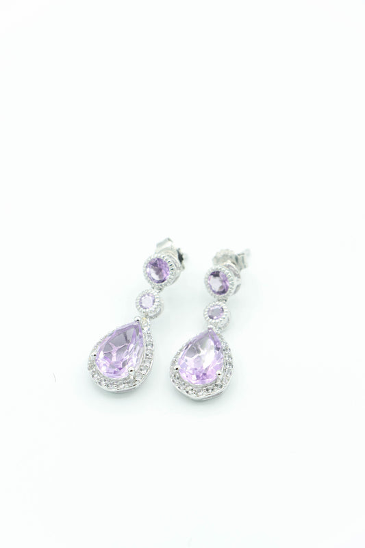 Abbie Pink Amethyst Earrings