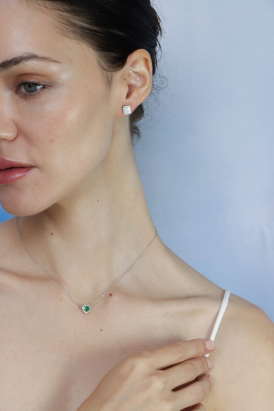 Heart Emerald Necklace