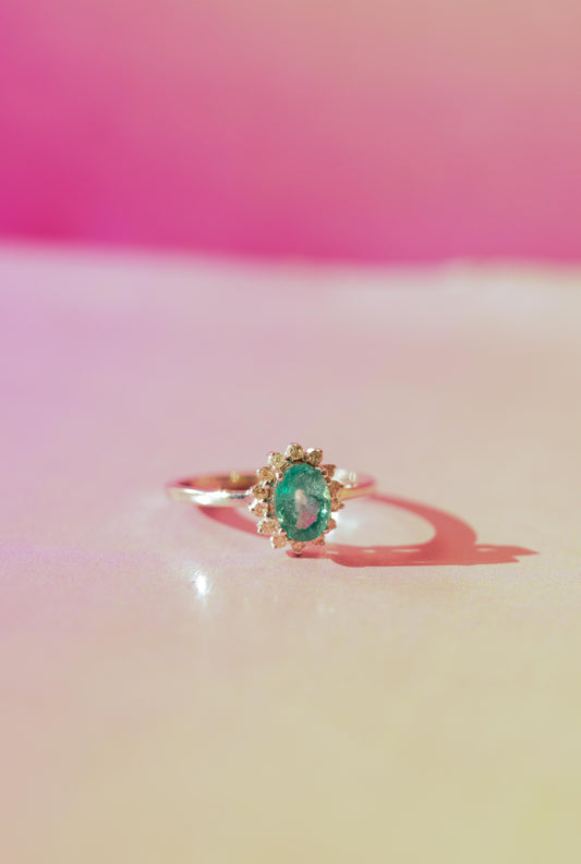 Iris Emerald Ring