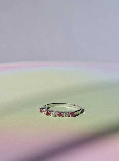 Aleia Ruby and White Topaz Ring